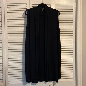 Eileen Fisher Black long sleeveless vest